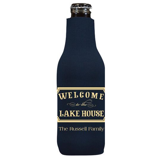 Welcome to the Lake House Sign Bottle Koozie